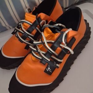 Giuseppe Zanotti Orange and Black Sneakers